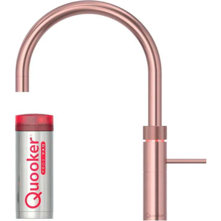 Quooker Fusion Round kjøkkenkran, med PRO3 beholder, rosa kobber | 930231611+NO