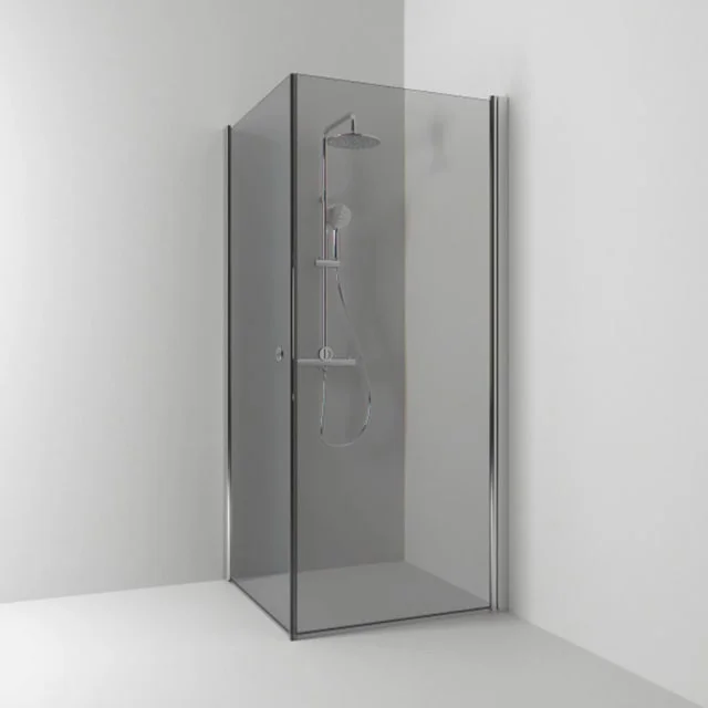 Svedbergs Skoga dusjhjørne rett, 90×90 cm, røykfarget glass, alu blank profil | 63511499 Svedbergs Skoga dusjhjørne rett, 90×90 cm, røykfarget glass, alu blank profil | 63511499