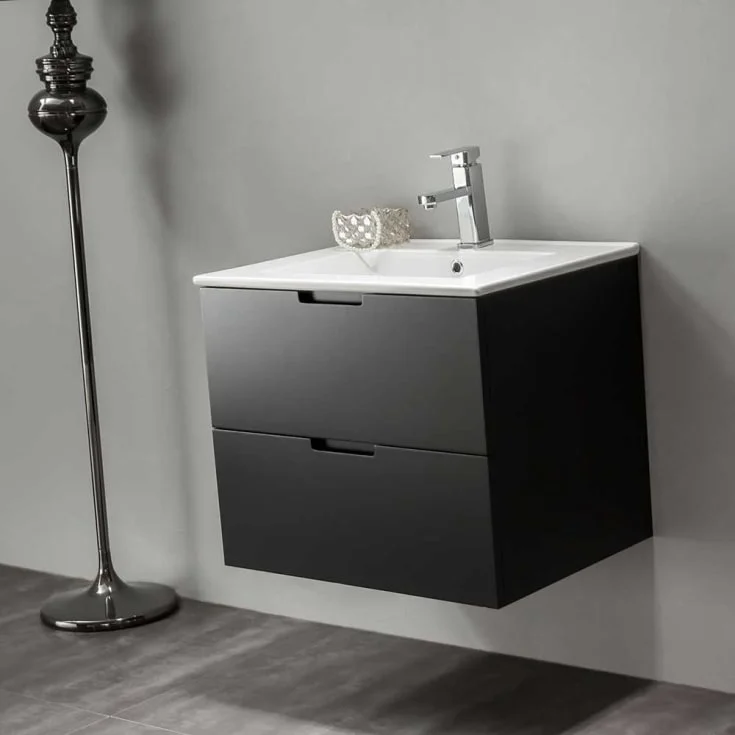 Bathlife Glädje møbelpakke, med servant, 60x46x50 cm, sort matt | 40791710 Bathlife Glädje møbelpakke, med servant, 60x46x50 cm, sort matt | 40791710