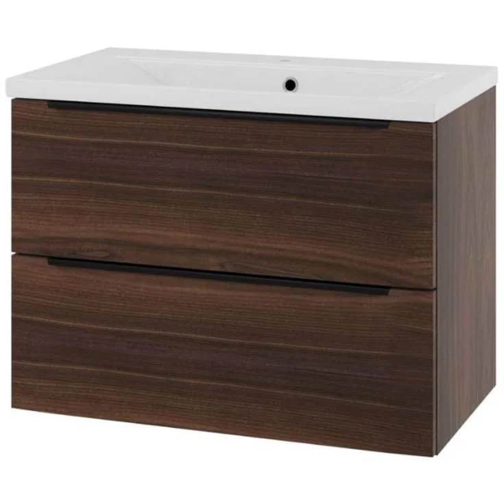 Linn Bad Mari servantskap, 2 skuffer, 80x45,6x57 cm, senter, valnøtt | 120808