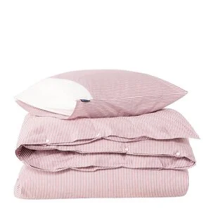 Sengesett 200×220 cm bomullspercale stripet fig/white v:8654325 Sengesett 200×220 cm bomullspercale stripet fig/white v:8654325