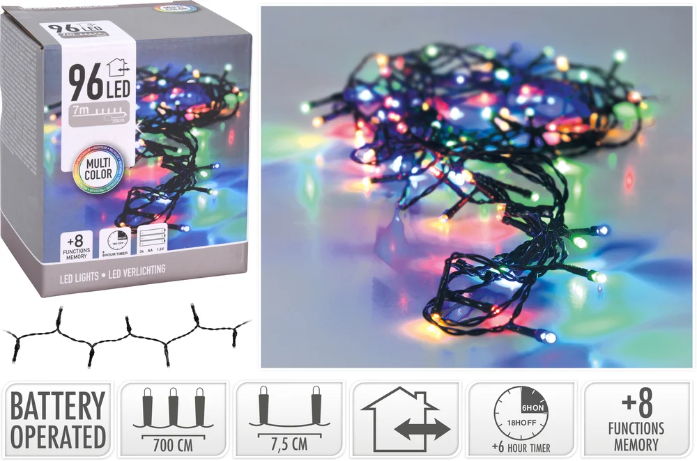 Lyslenke 96ledlys multicolor IP44 7m v:4726748