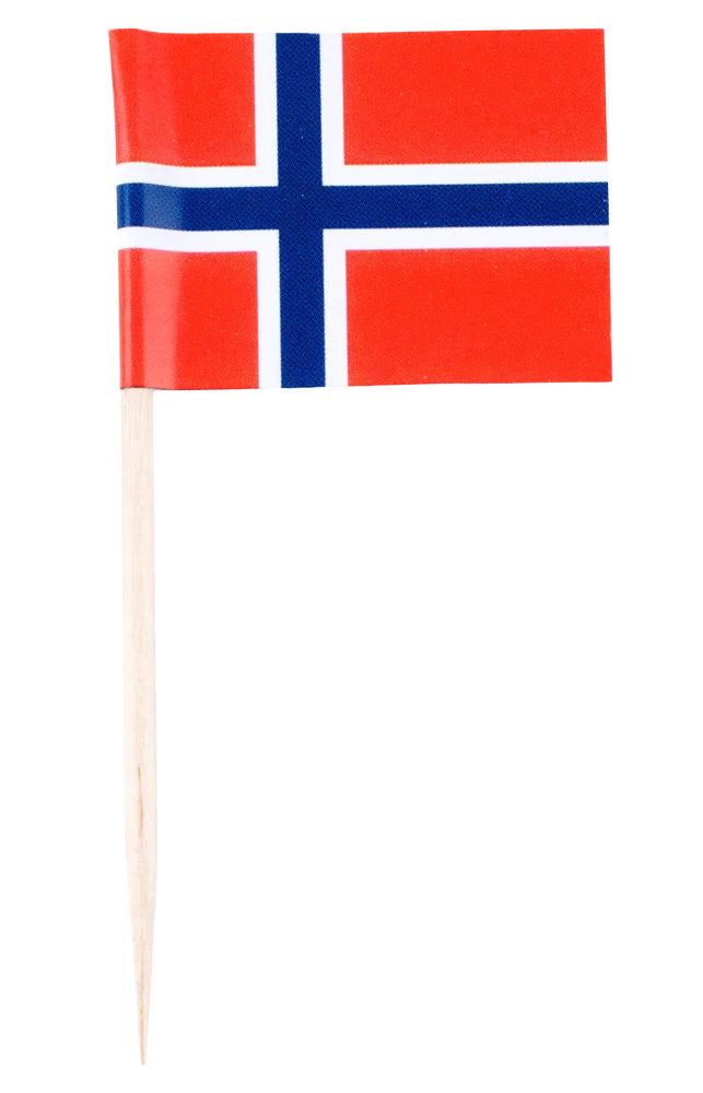 Flagg norsk på trepinne 10stk v:4479276