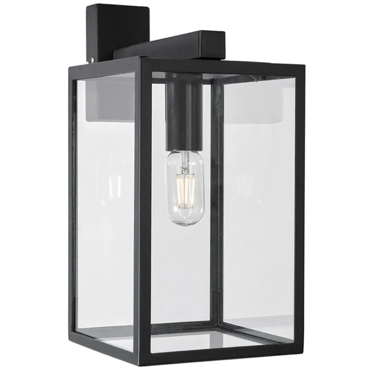 Norlys Lofoten 1949 vegglampe, LED max 11W, E27, klart glass, IP44, sort | 3104161