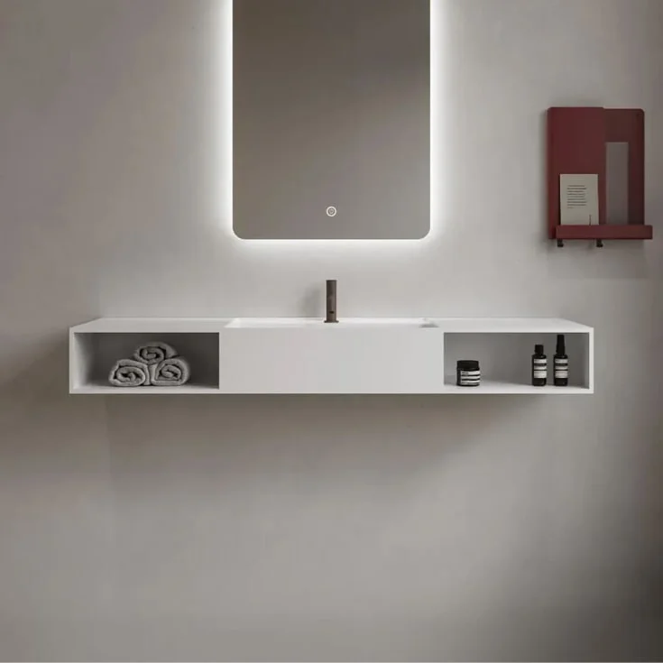 Copenhagen Bath Modul SH 140 servant med hyller, 140×40 cm, hvit matt | 40010415