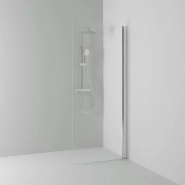 Svedbergs Skoga dusjvegg rett, 97 cm, frostet glass, alu blank profil | 63308410