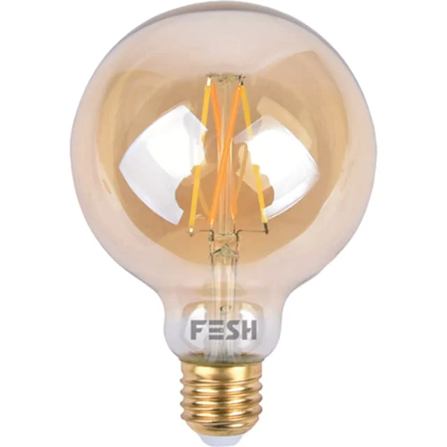 6 stk Fesh Smart Home LED globepære, E27, Ø125 mm, amber | 208004 6 stk Fesh Smart Home LED globepære, E27, Ø125 mm, amber | 208004