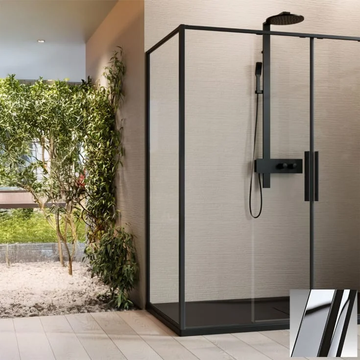 Novellini Riga F fastvegg, 119-120,5 cm, klart glass, krom profil | RIGF119-1K