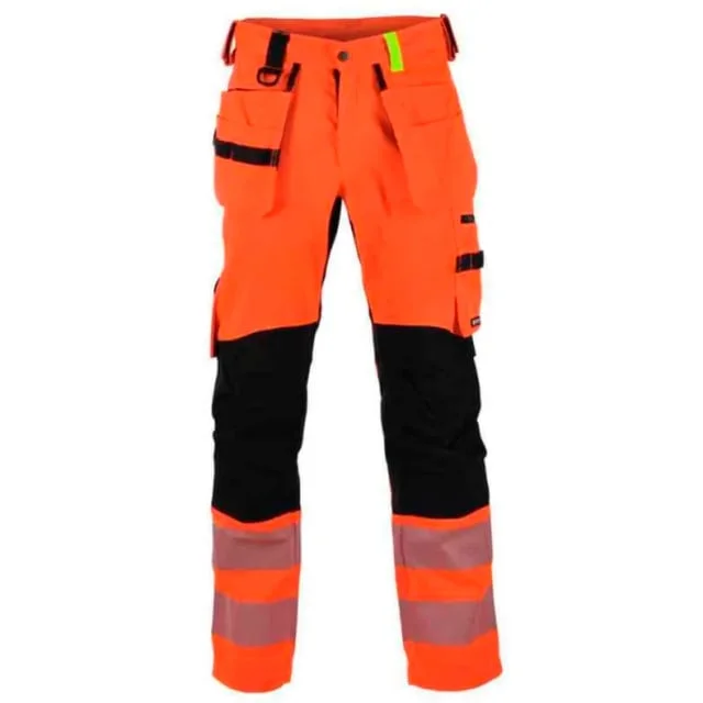Bekken & Strøm Gjøvik håndverksbukse, HiVis kl.2, unisex, str. C44, oransje/sort | 676868