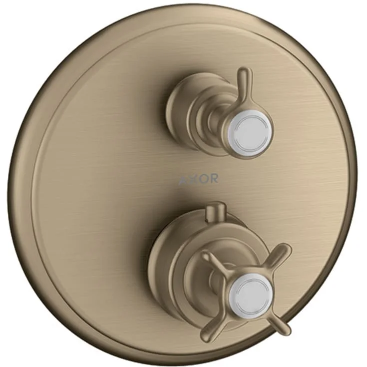 Axor Montreux Termostat, med 2 utløp, for innbygging, børstet nikkel | 16820820 Axor Montreux Termostat, med 2 utløp, for innbygging, børstet nikkel | 16820820
