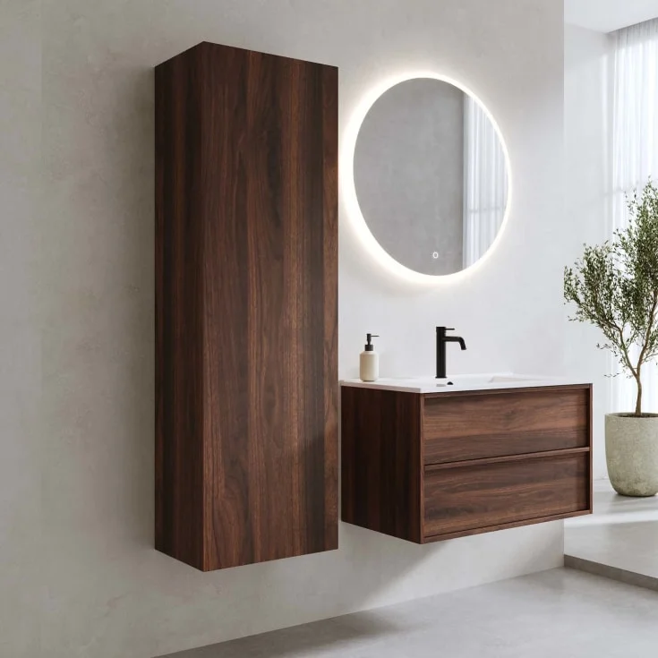 Bathlife høyskap, myktlukkende dør, 150x45x35 cm, valnøtt | 401410287 Bathlife høyskap, myktlukkende dør, 150x45x35 cm, valnøtt | 401410287