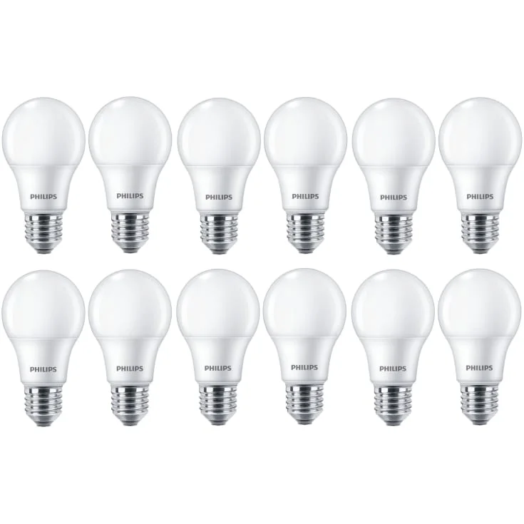 Philips CorePro E27 standardpære, 12-pk, 8W, 3000K | 929003607409