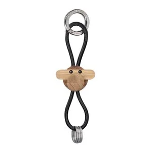 Ape nøkkelring 3 cm sølv/svart/teak/limba v:6532014 Ape nøkkelring 3 cm sølv/svart/teak/limba v:6532014