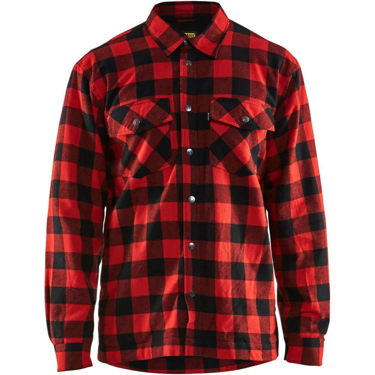 Blåkläder Workwear 3225 fôret skogbruksskjorte, rød/sort, str. L | 3225-1131-5699_L