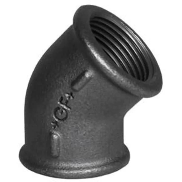 Sort vinkel, muffe/muffe 1/2" - 45° | 770120104