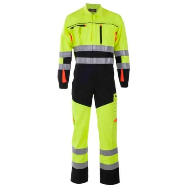 Bekken & Strøm Bergset kjeledress, HiVis kl.3, unisex, str. 62, gul/sort | 646615