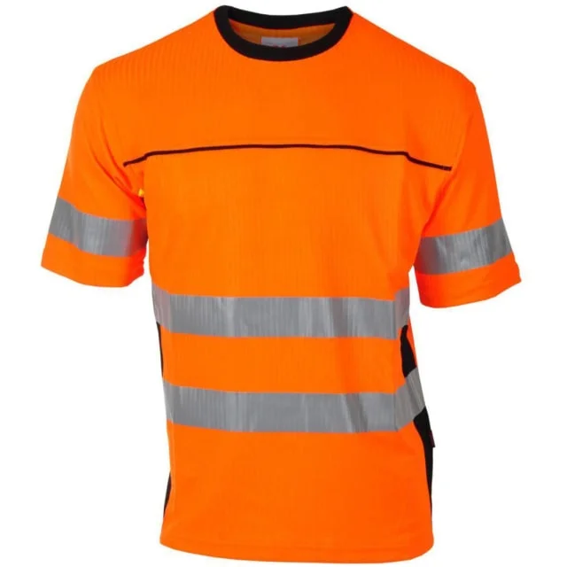 Bekken & Strøm Bergset T-skjorte, HiVis kl.2, unisex, str. XS, oransje/sort | 27314122 Bekken & Strøm Bergset T-skjorte, HiVis kl.2, unisex, str. XS, oransje/sort | 27314122