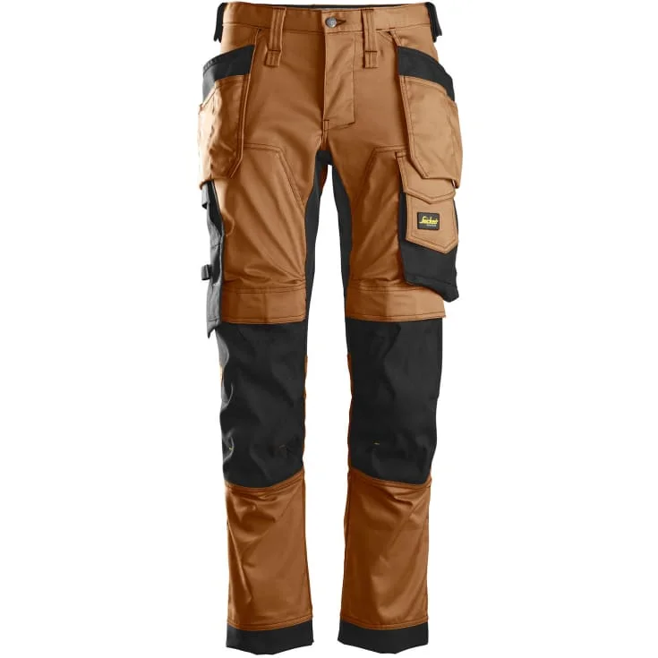 Snickers 6241 AllroundWork arbeidsbukse med stretch, brun/sort, str. 148 | 6241-1204_148