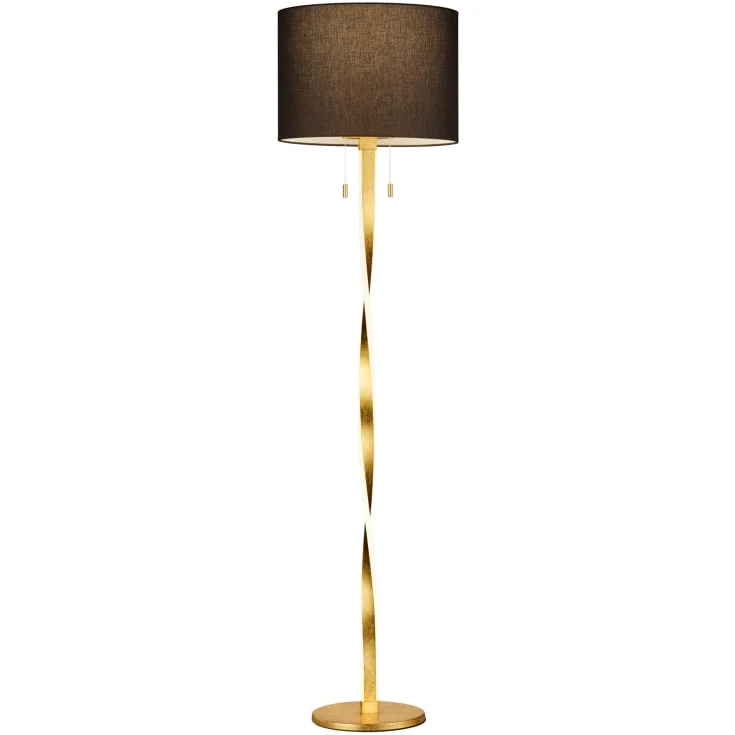 Trio Lighting Nandor gulvlampe, gull | 475310379