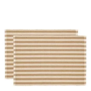 Statement Stripe spisebrikke 33x48 cm 2 stk beige v:9481496
