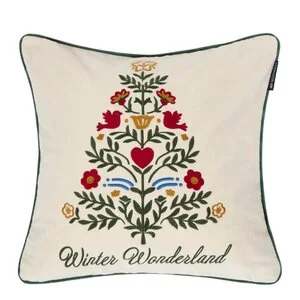 Putetrekk i fløyel 50×50 cm juletre lysbeige/multi v:9522372 Putetrekk i fløyel 50×50 cm juletre lysbeige/multi v:9522372