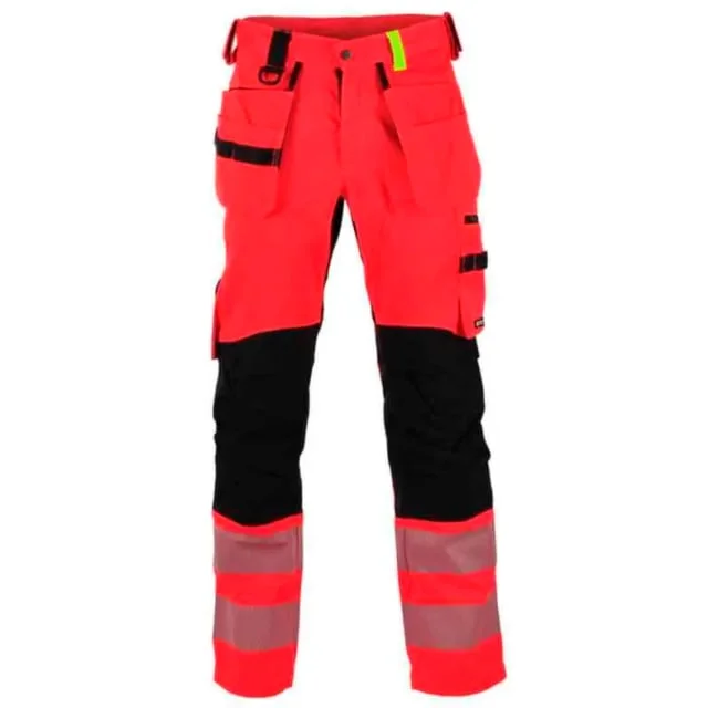 Bekken & Strøm Gjøvik håndverksbukse, HiVis kl.2, unisex, str. C48, rød/sort | 676858 Bekken & Strøm Gjøvik håndverksbukse, HiVis kl.2, unisex, str. C48, rød/sort | 676858