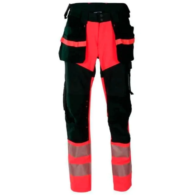 Bekken & Strøm Lillehammer håndverksbukse, kl.1, dame, str. C40, rød/sort, HiVis | 608921