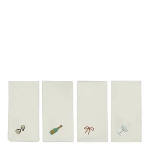 New Year serviett 45x45 cm 4 stk offwhite v:1122207